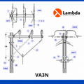 Estructura VA3N 35KV - Volada anclaje 3 fases neutro corrido