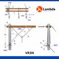 Estructura VR3N 25KV - Volada remate 3 fases neutro corrido
