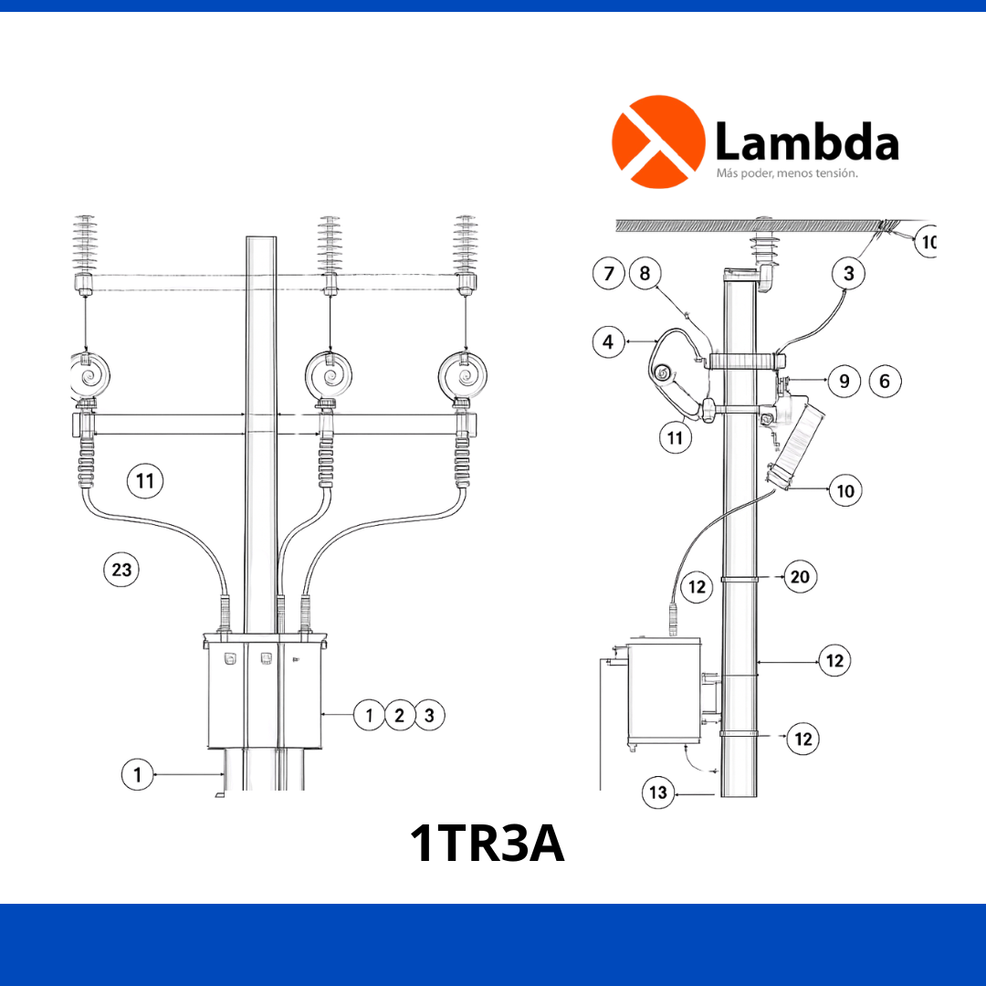 Estructura 1TR3A 15KV - Transformador trifásico sistema 3f