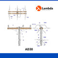 Estructura AD30 15KV - Anclaje doble cruceta 3 fases