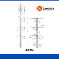 Estructura AP3N 15KV - Anclaje poste 3 fases neutro corrido