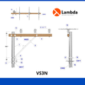 Estructura VS3N 15KV - Volada sencilla 3 fases neutro corrido