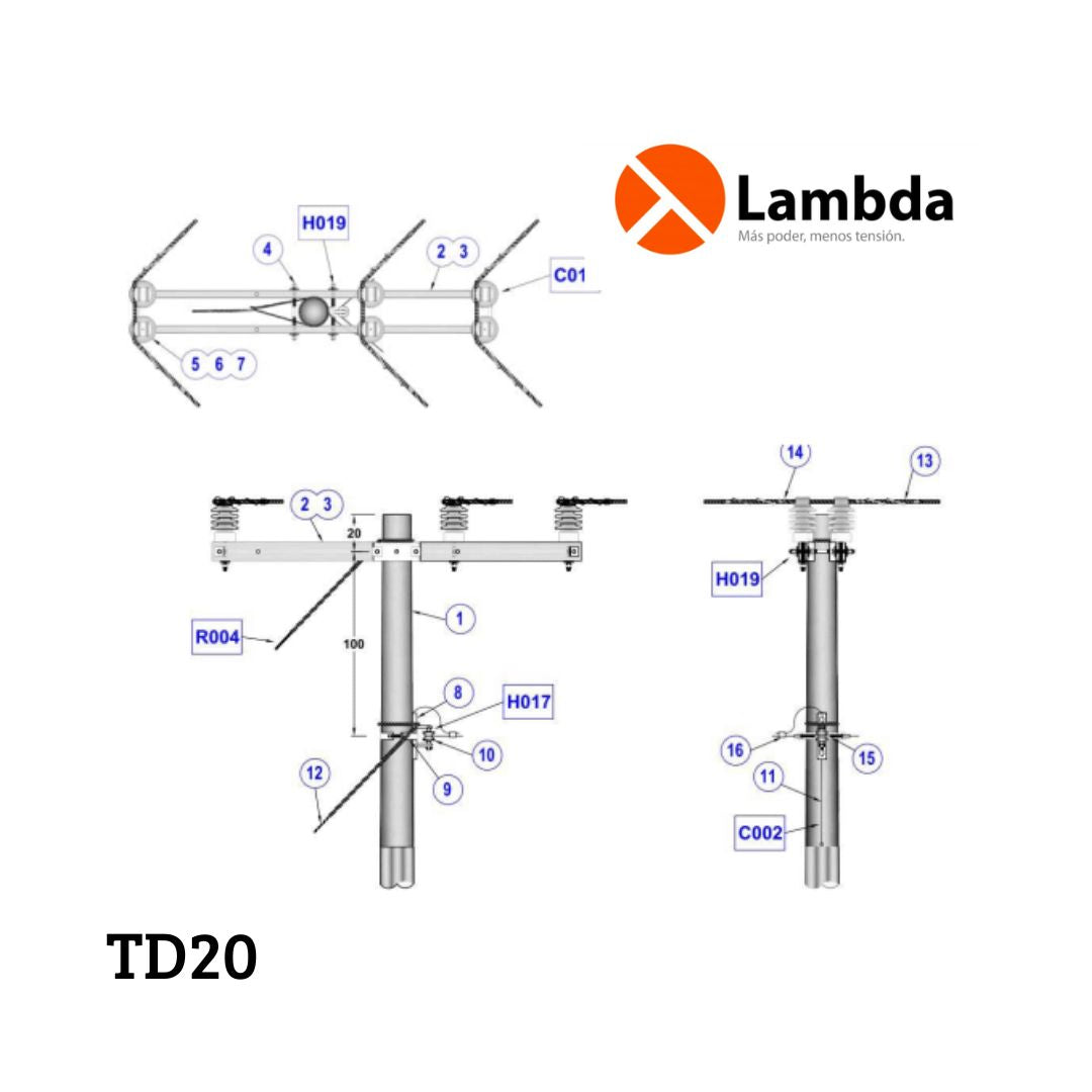 Estructura TD20 prearmada al detalle