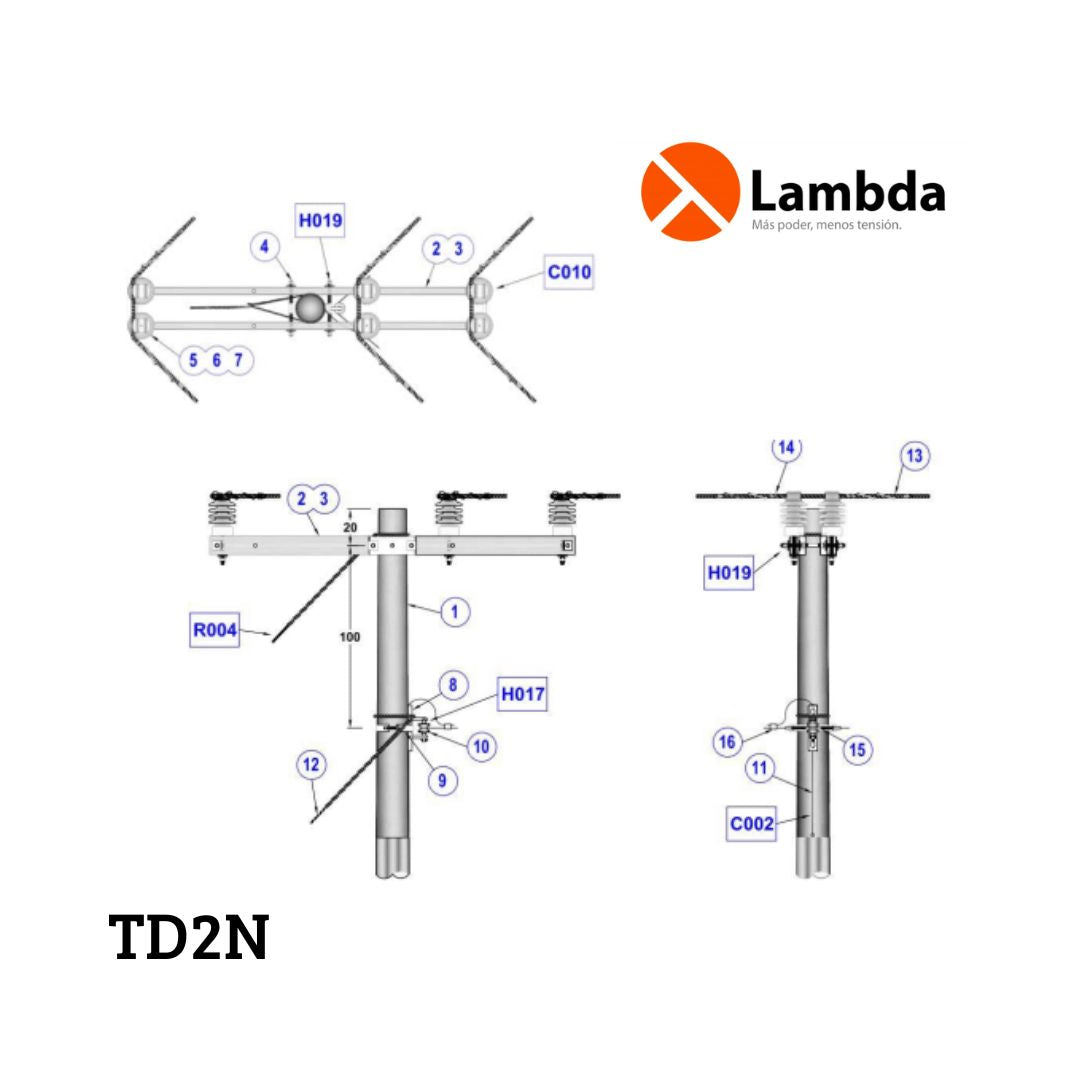 Estructura TD2N prearmado al detalle