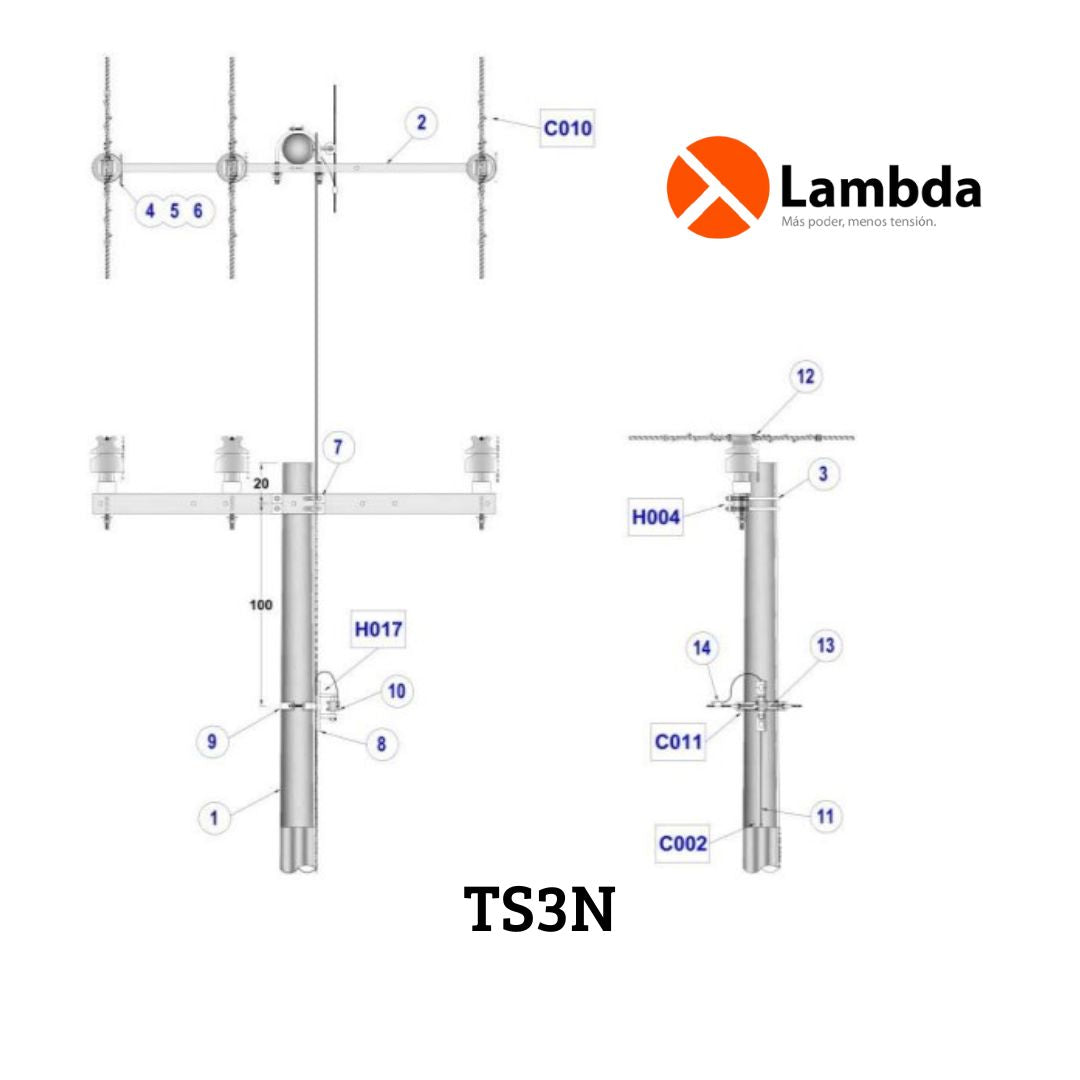 Estructura TS3N prearmada al detalle