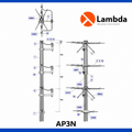 Estructura AP3N 15KV - Anclaje poste 3 fases neutro corrido