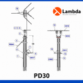 Estructura PD30 25KV - Puntaposte doble 3 fases