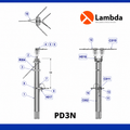 Estructura PD3N 15KV - Puntaposte doble 3 fases neutro corrido