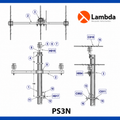 Estructura PS3N 25KV - Puntaposte sencillo 3 fases neutro corrido