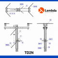 Estructura TD2N 25KV - Te doble 2 fases neutro corrido