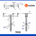 Estructura TD30 25KV - Te doble de 3 fases