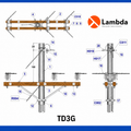 Estructura TD30 15KV - Te doble de 3 fases