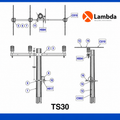 Estructura TS30 15KV - Te sencilla 3 fases
