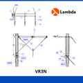 Estructura VR3N 25KV - Volada remate 3 fases neutro corrido