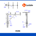 Estructura VS3N 15KV - Volada sencilla 3 fases neutro corrido