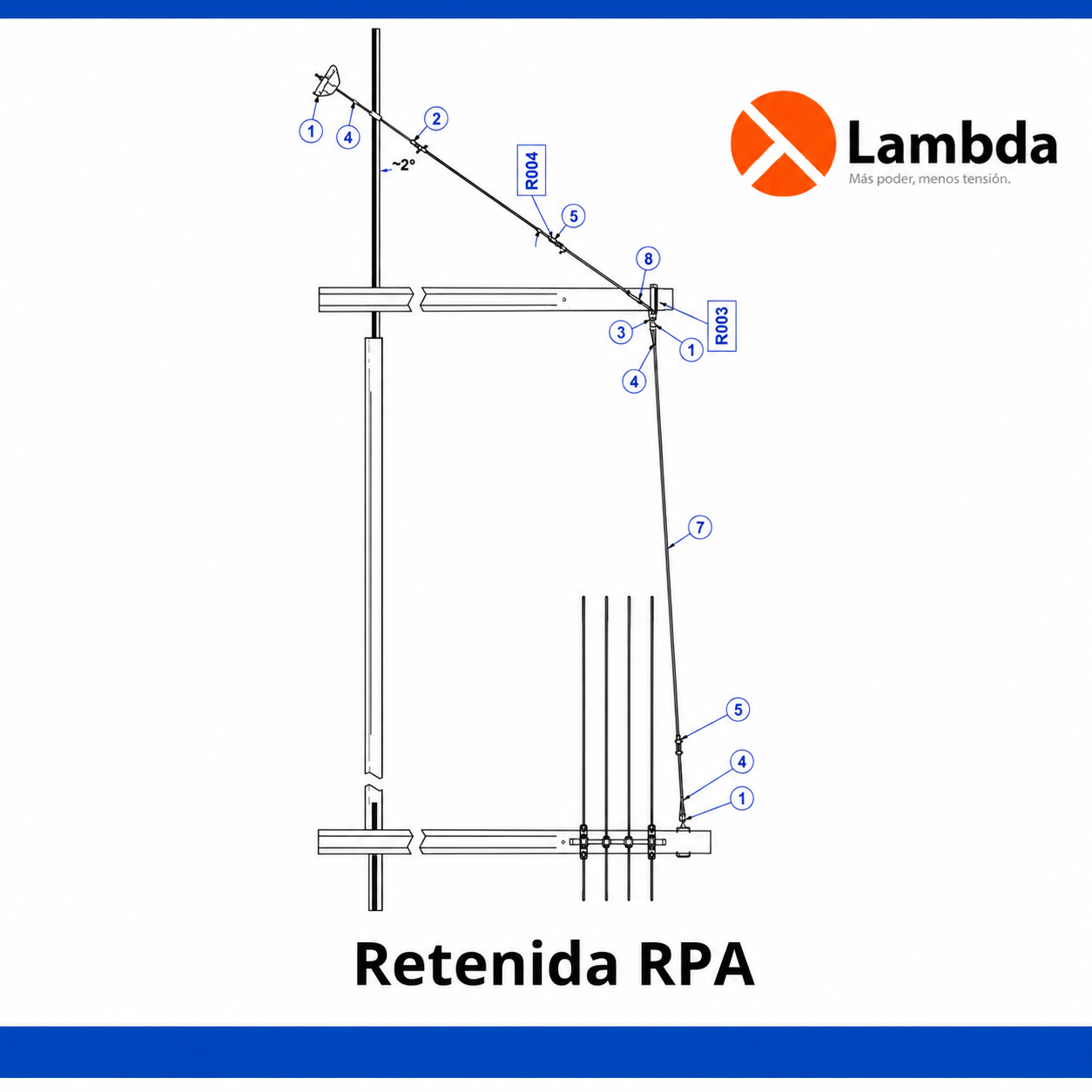 Retenida RPA 13KV - Retenida Poste y Ancla